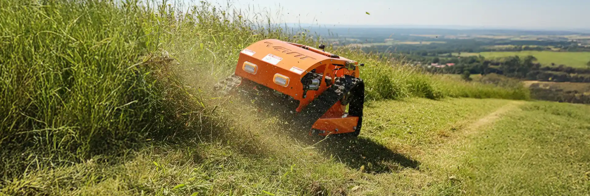 Foto do Robô Cortador de Grama Vant Orange Line